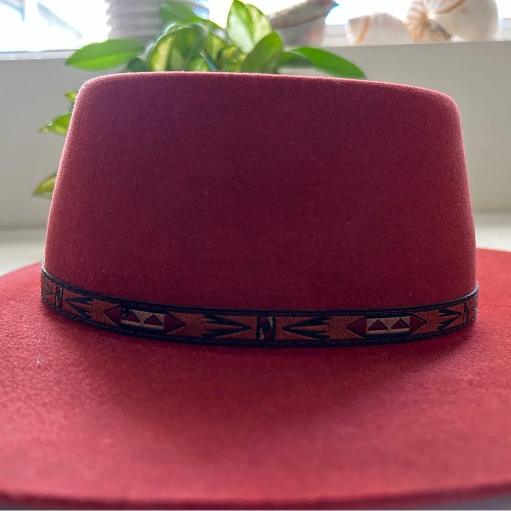 Vintage Beaver Brand Fur Felt Western Hat Rust Red Festival Cowboy Hat 6 7/8 USA - Picture 3 of 7